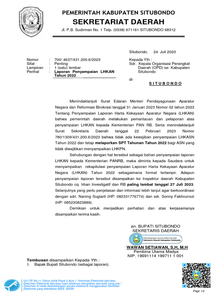 Sekda Sigi Harap OPD dan Puskesmas Serahkan Laporan Keuangan Tepat Waktu
