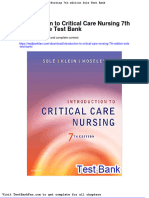 Full Download Introduction To Critical Care Nursing 7th Edition Sole Test Bank