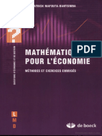 Mathématiques Pour L'Économie (Méthodes Et Corrigés)