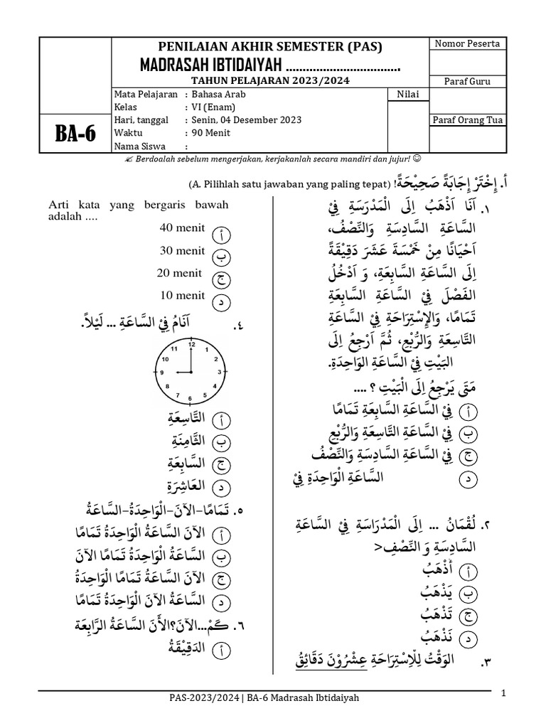  Foto zu Soal PAS-2023-2024 BA-6 