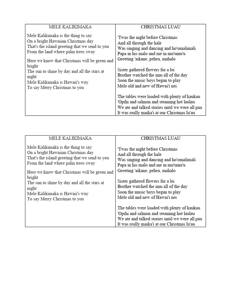 Mele Kalikimaka | PDF