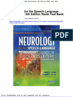 Full Download Neurology For The Speech Language Pathologist 5th Edition Webb Test Bank