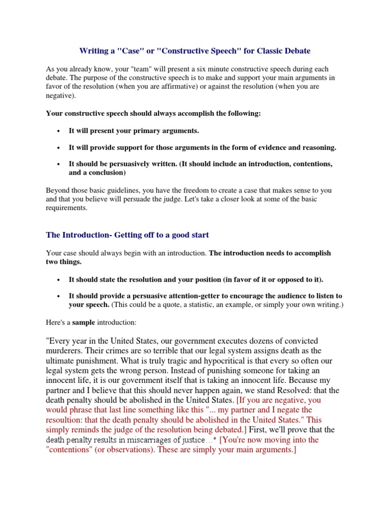 Constructive Speech  PDF  Capital Punishment  Capital