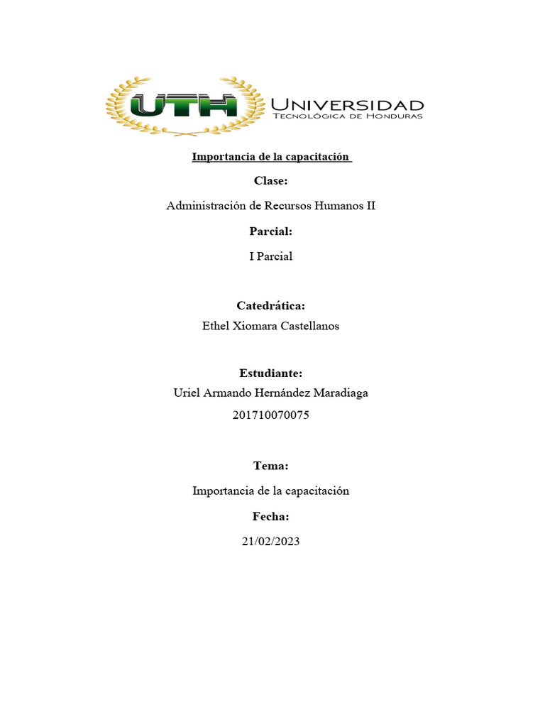 Importancia De La Capacitacion Pdf Business Aprendizaje