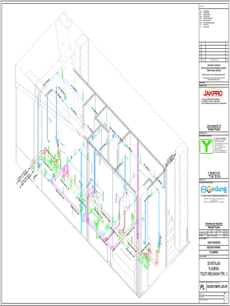 PLUMBING AIR KOTOR - 3D DENAH LANTAI BASEMENT - 3D AREA BASAH TIPE 2