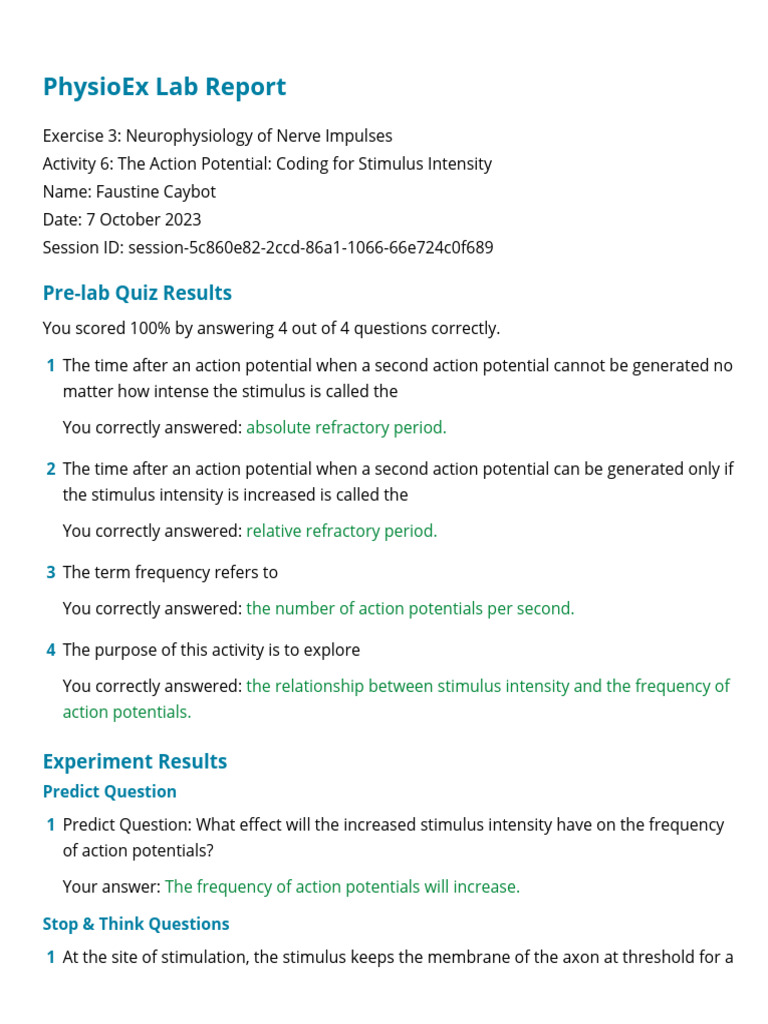 Neurophysiology Lab Insights | PDF | Action Potential | Stimulus ...