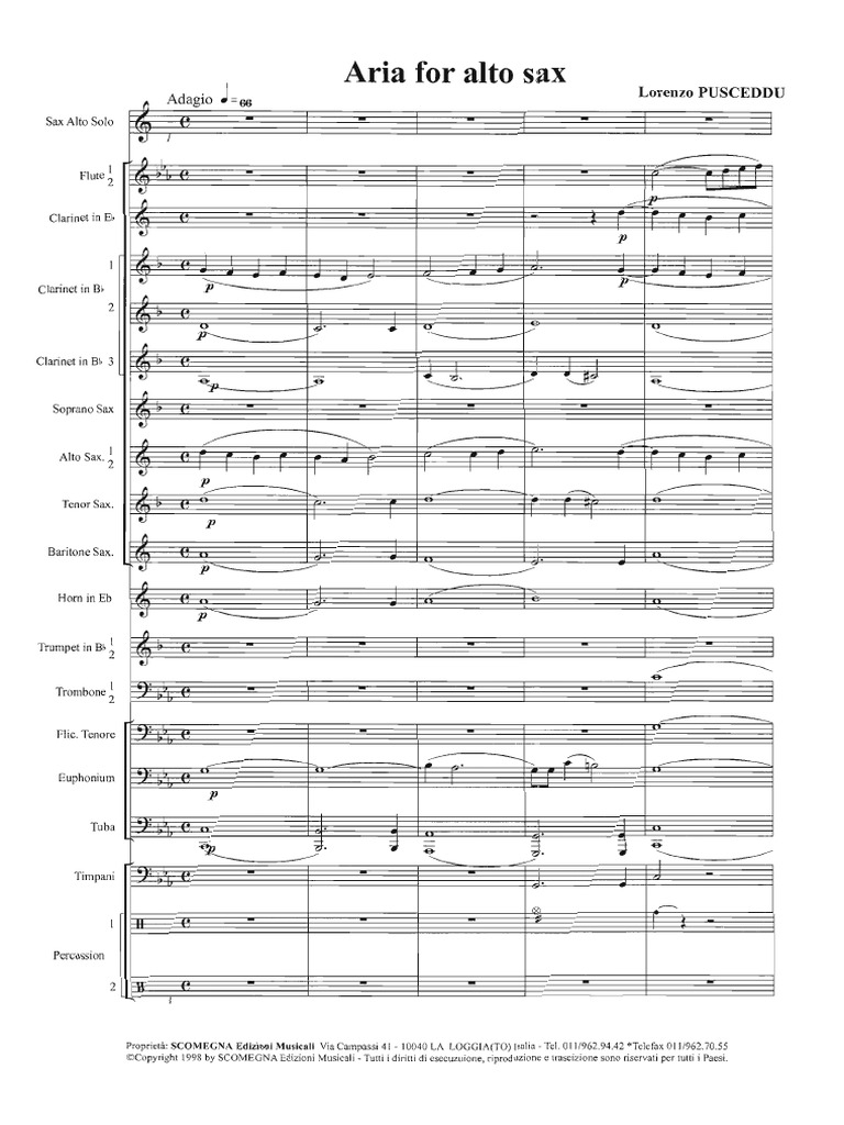 Aria For Alto Sax | PDF