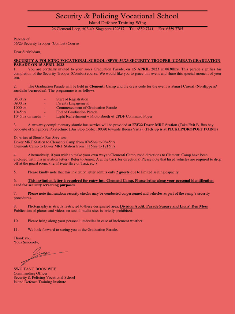 56/23 Security Trooper Graduation Invite | PDF | Bus | Transport