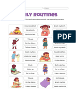 Daily Routines Worksheet in Purple White Illustrative Style