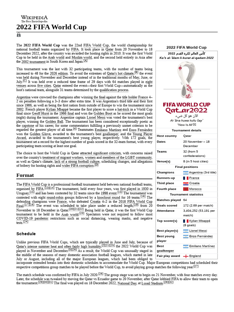 2022 World Cup: Argentina Wins | PDF | Fifa World Cup | Doha