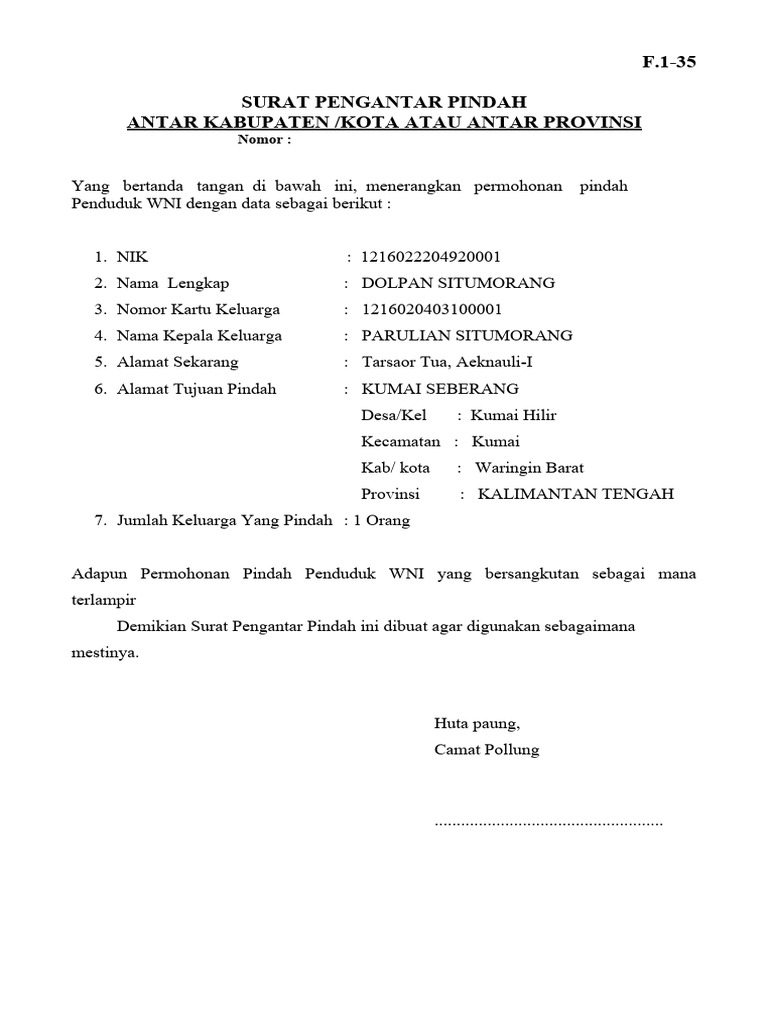 Surat keterangan pindah f 1 35 pdf politik
