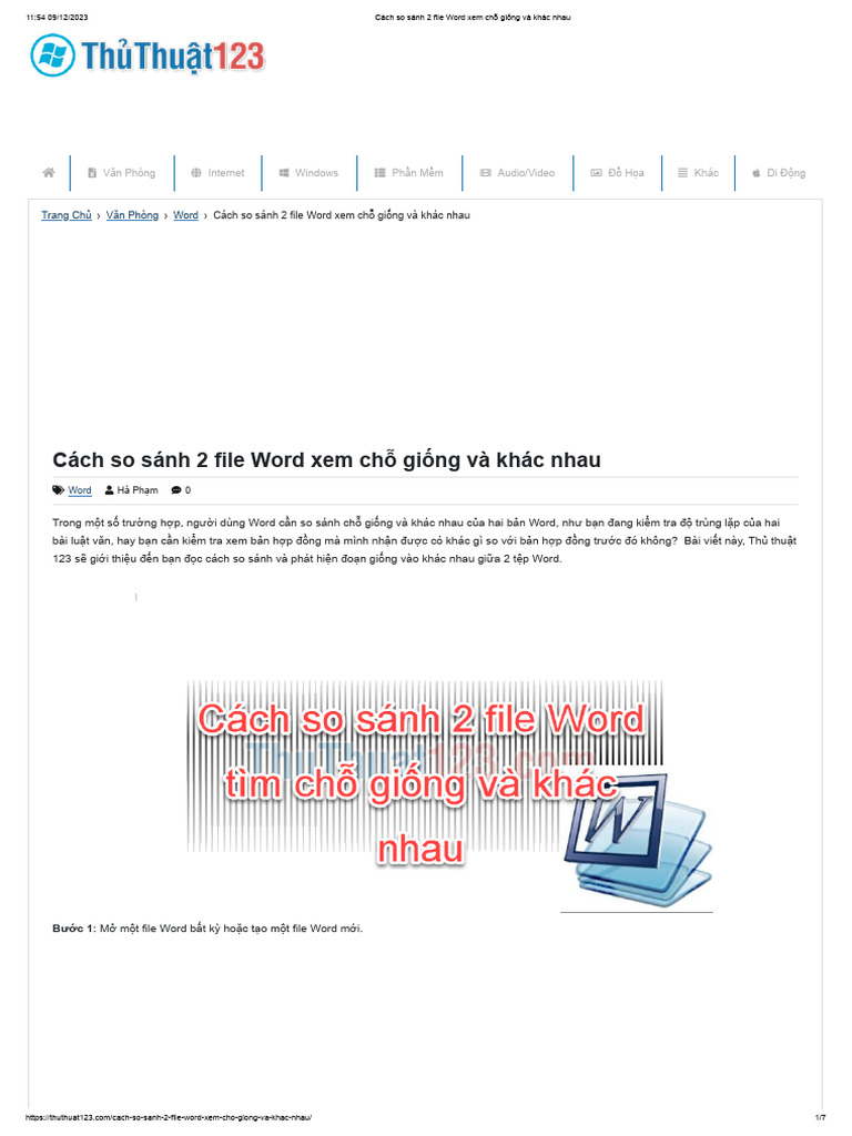 15. Cách So Sánh 2 File Word Xem Chỗ Giống Và Khác Nhau | PDF