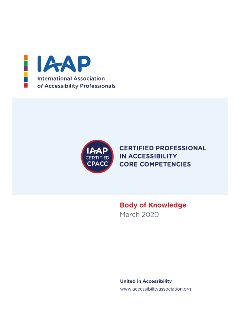 CPACC Body of Knowledge Overview | PDF | Accessibility | Visual Impairment