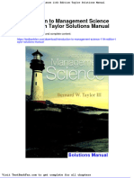 Full Download Introduction To Management Science 11th Edition Taylor Solutions Manual