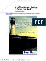 Full Download Introduction To Management Science 11th Edition Taylor Test Bank