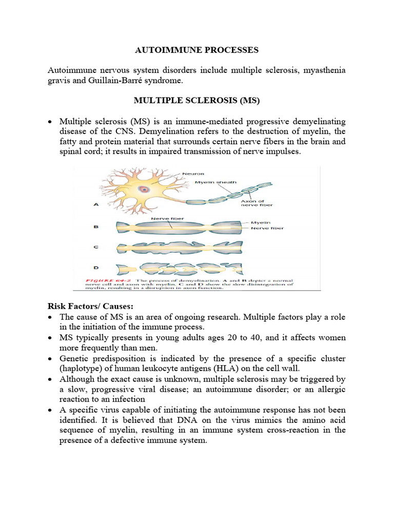 Multiple Sclerosis, Myasthenia Gravis, GBS PDF Multiple Sclerosis