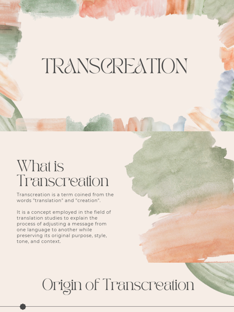 Understanding Transcreation Concepts | PDF | Language Arts & Discipline