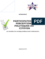 Participation Et Perceptions Politiques Du Citoyen: Présentent