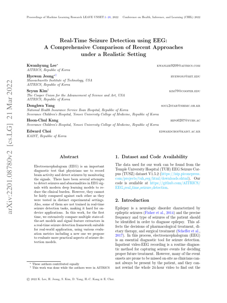 Real-Time EEG Seizure Detection Methods | PDF