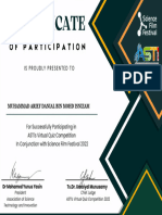 Avqc Certificate of Participation Muhammad Arief Danial Bin Mohd Isnizam