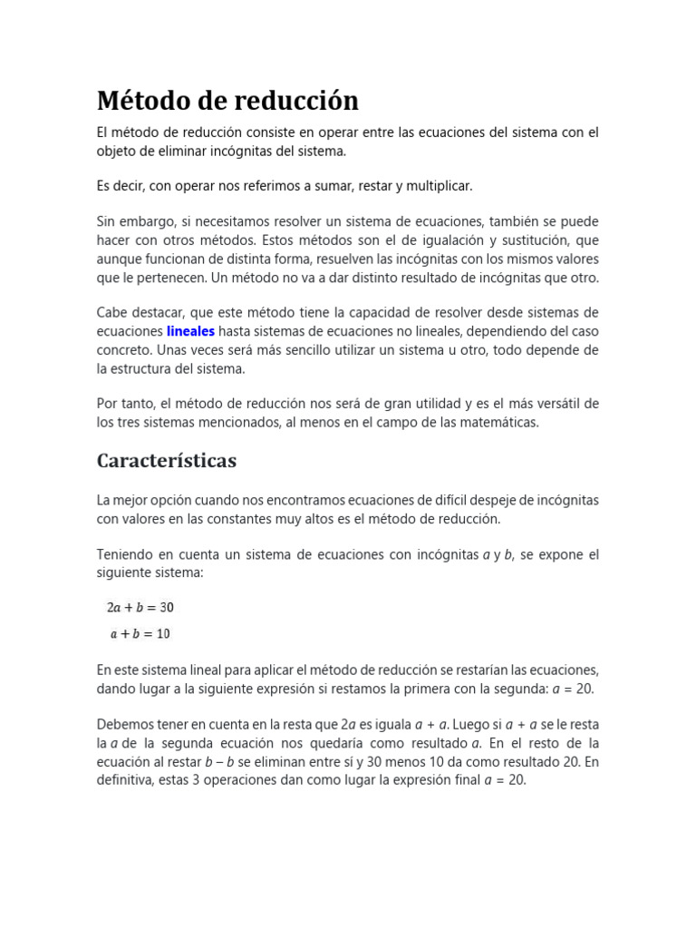 Método de Reducción PDF