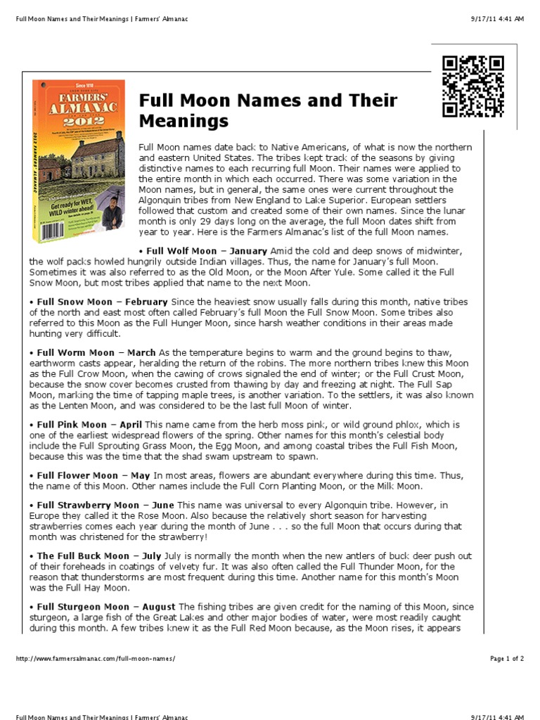 Native American Names Meaning Moon – QRZJTH