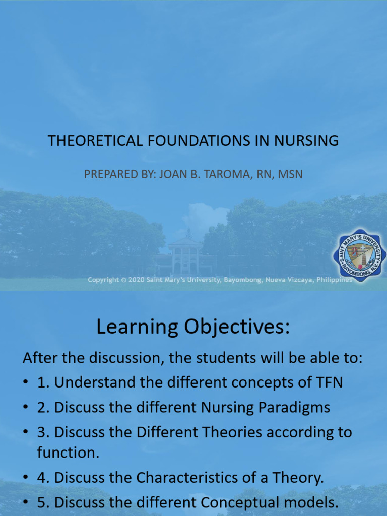 Theoretical foundations in nursing pdf theory knowledge