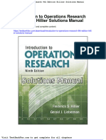 Full Download Introduction To Operations Research 9th Edition Hillier Solutions Manual