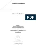 Government Policy and Its Impact On Microeconomic Term Paper