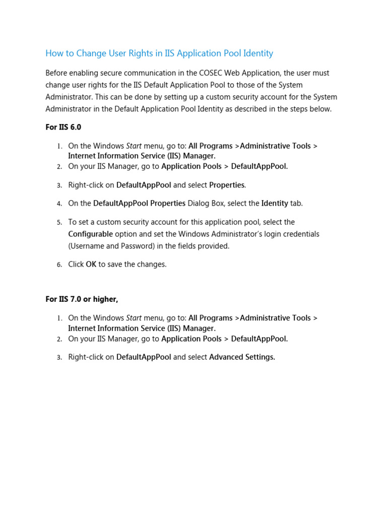 how-to-change-user-rights-in-iis-application-pool-identity-pdf