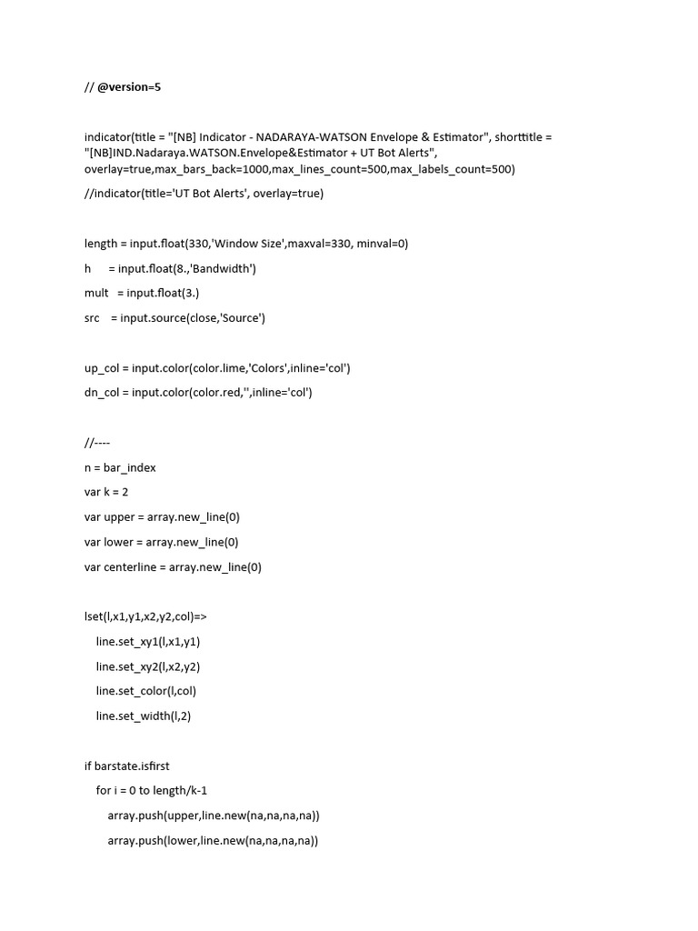 Nadaraya-Watson & UT Bot Alerts Indicator | PDF