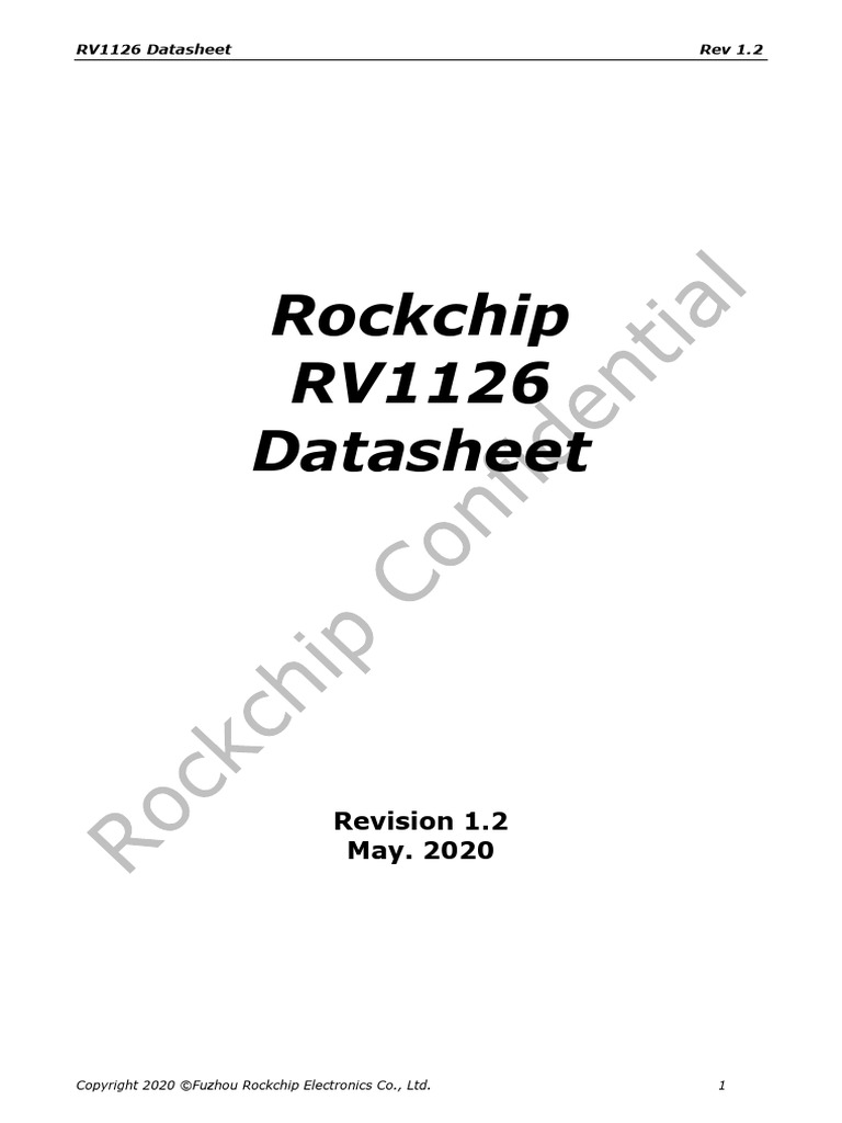 Rockchip RV1126 Datasheet V1.2 20200522 | PDF | Cpu Cache | Multi Core ...