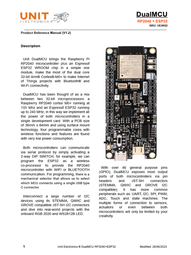 DualMCU (Product Reference Manual) | PDF | Microcontroller | Arduino