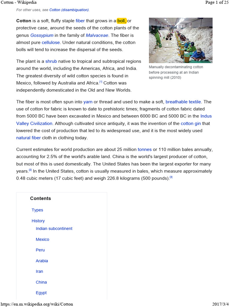 Cotton | PDF | Lifestyle