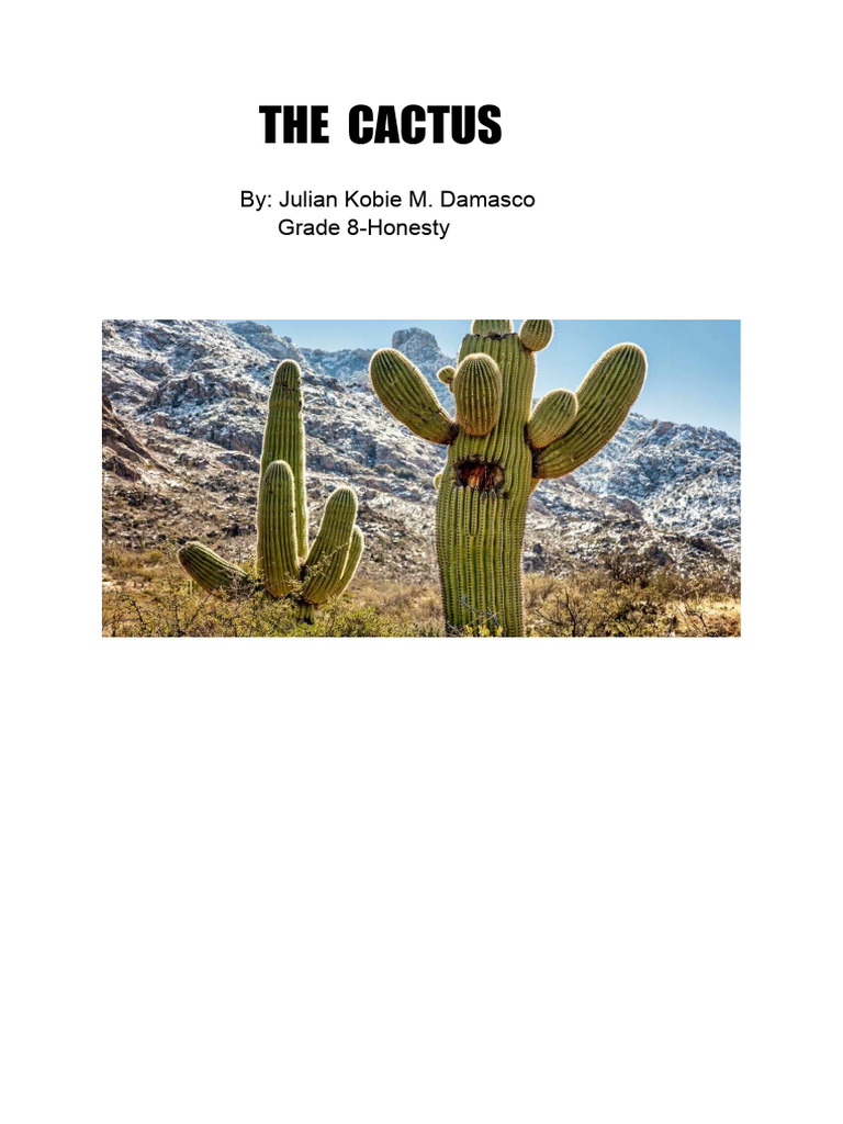 Taxonomy Classification of Cactus by Julian Kobie M. Damasco 8Honesty