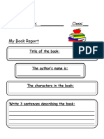 Book report Yr 1