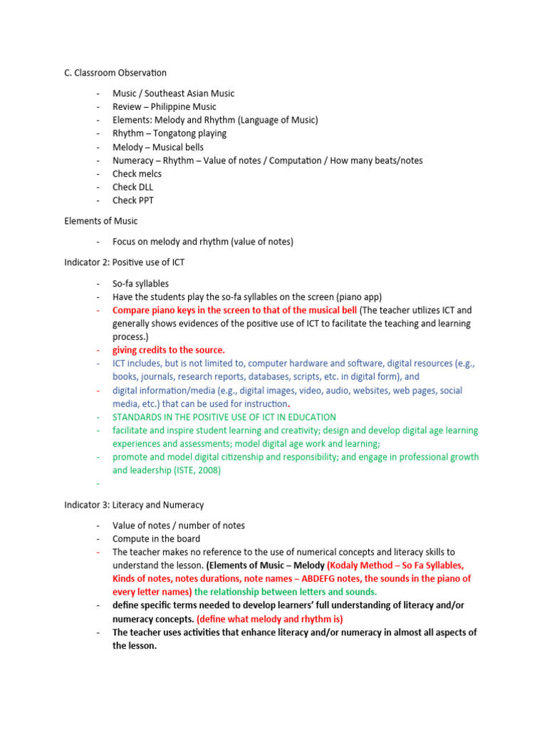 Classroom observation 2023 2024 pdf educational technology thought