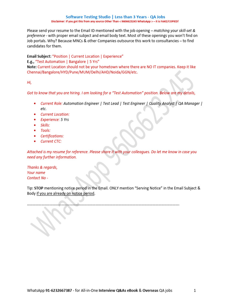 QA Job Openings for Software Testers | PDF | Software Testing | Quality ...