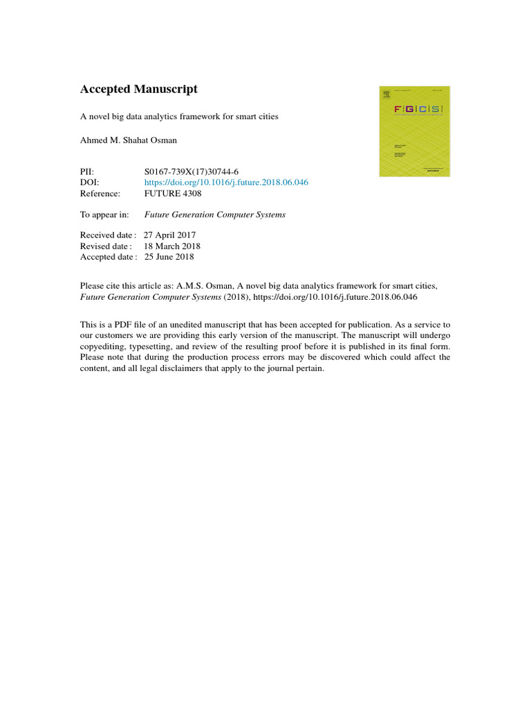 Big Data Framework for Smart Cities | PDF | Big Data | Analytics