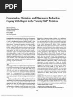 Gilovich, Medvec, Chen - 1995 - Commission, Omission, and Dissonance Reduction Coping With Regret in The Monty Hall Problem