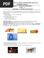 Study Material Class 6 Chemistry Study of Changes