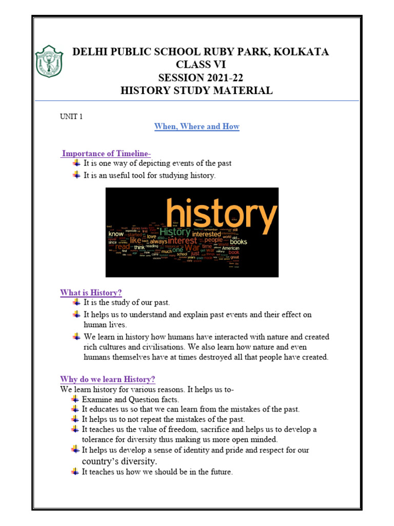When Where And How Class 6 Pdf