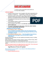 Cost of Capital and Capital Structure Theries