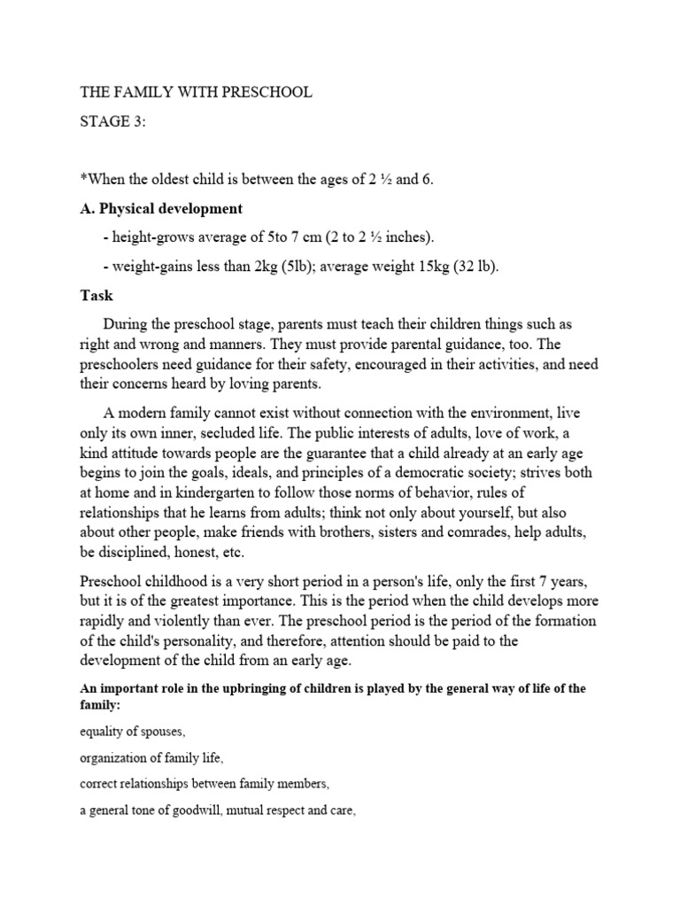 Preschool and School-Age Child Development | PDF | Family | Attitude ...