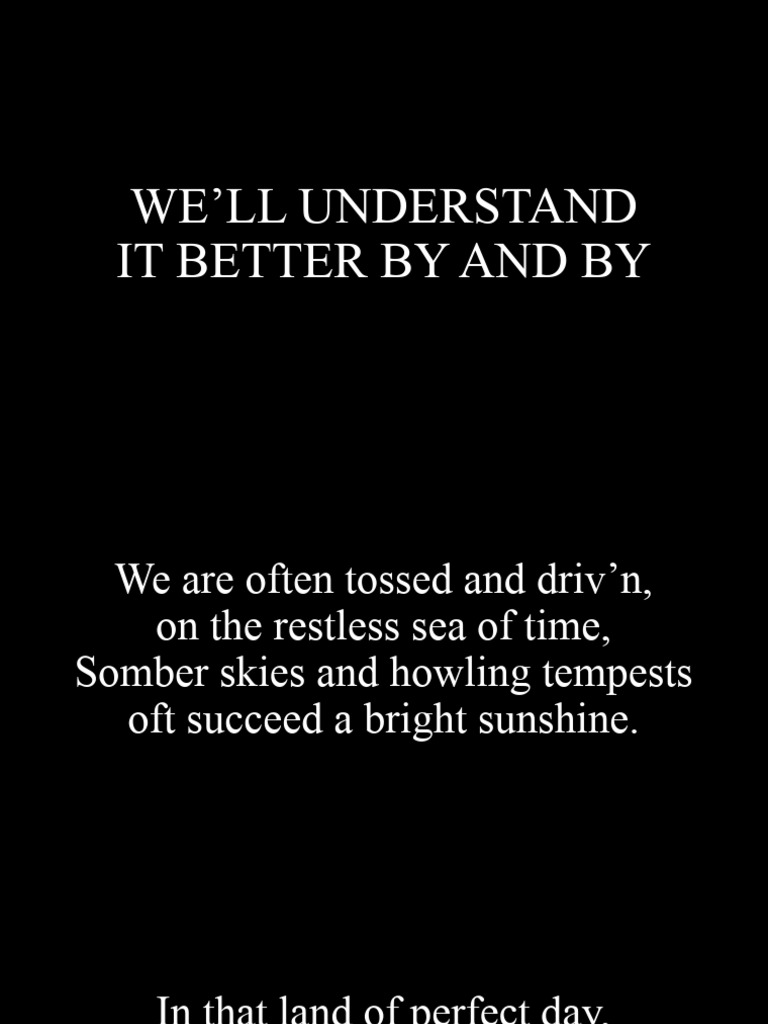 Well understand it better by and by pdf