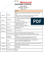 Datesheet Unit Test 3 Class XI - A