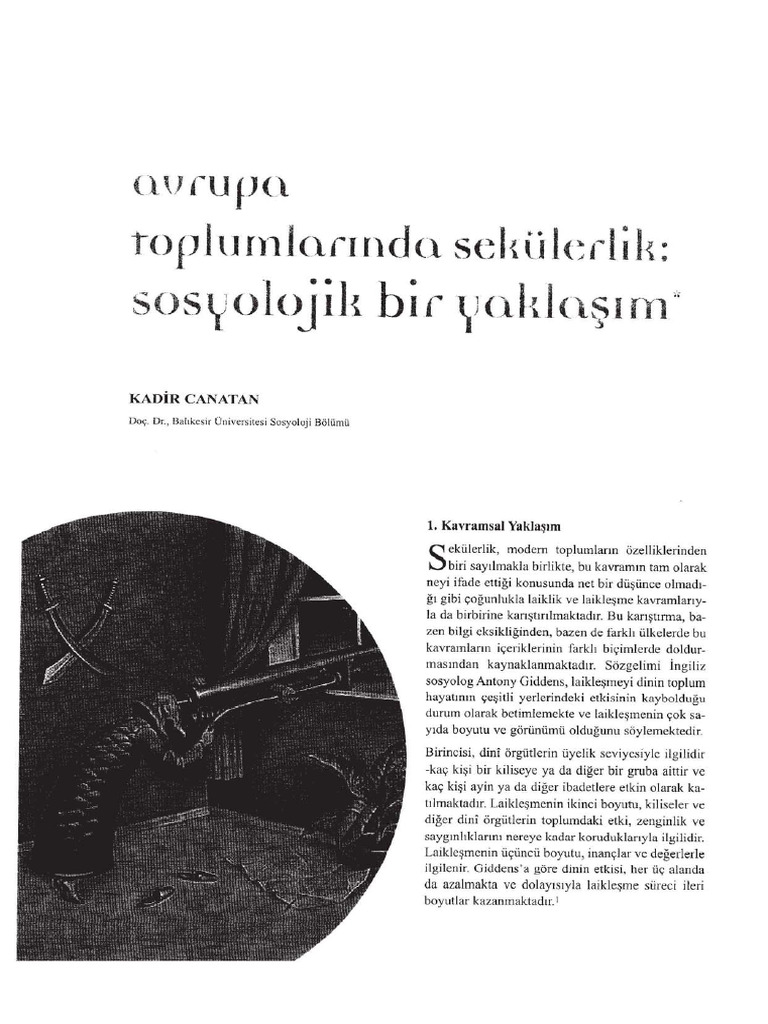 Avrupa Toplumlar - Nda Sek - Lerlik Sosyolojik Bir Yakla - M ( | PDF