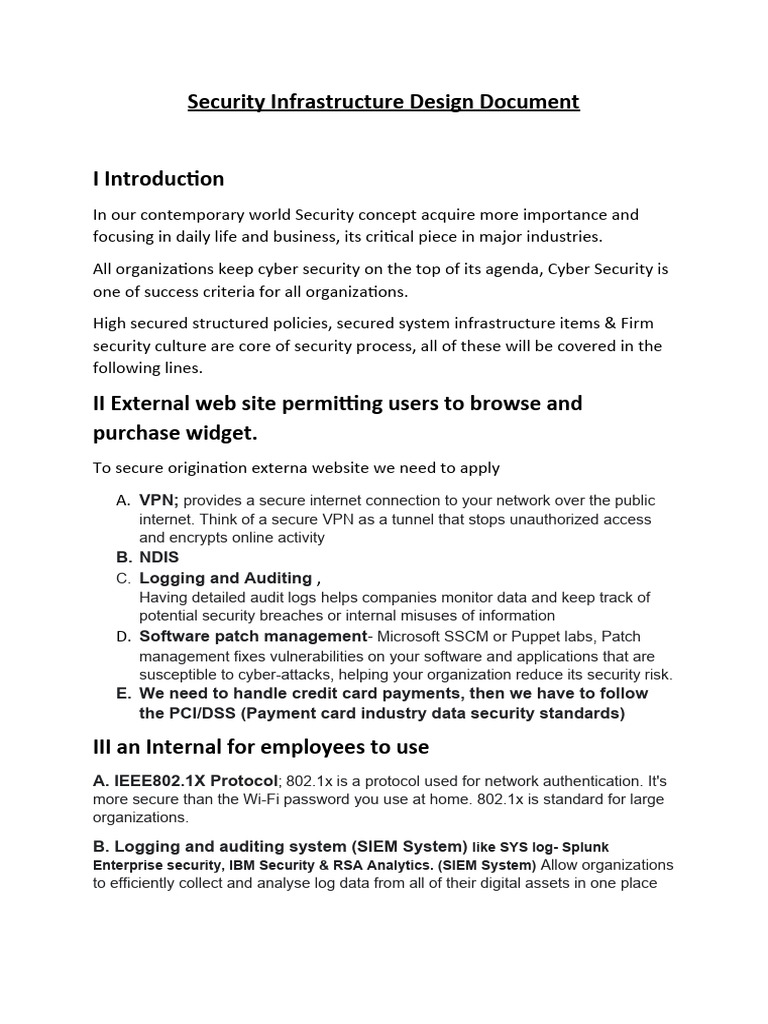 Security Infrastructure Design Document | Download Free PDF | Computer ...