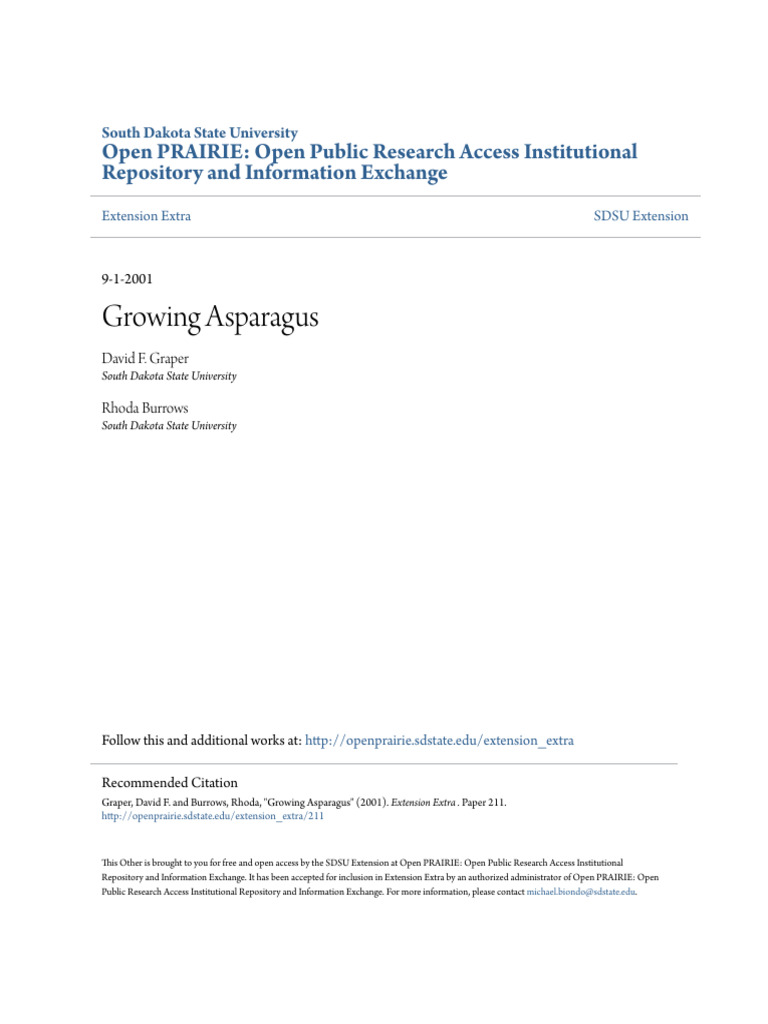 Growing_Asparagus PDF Tillage Fertilizer