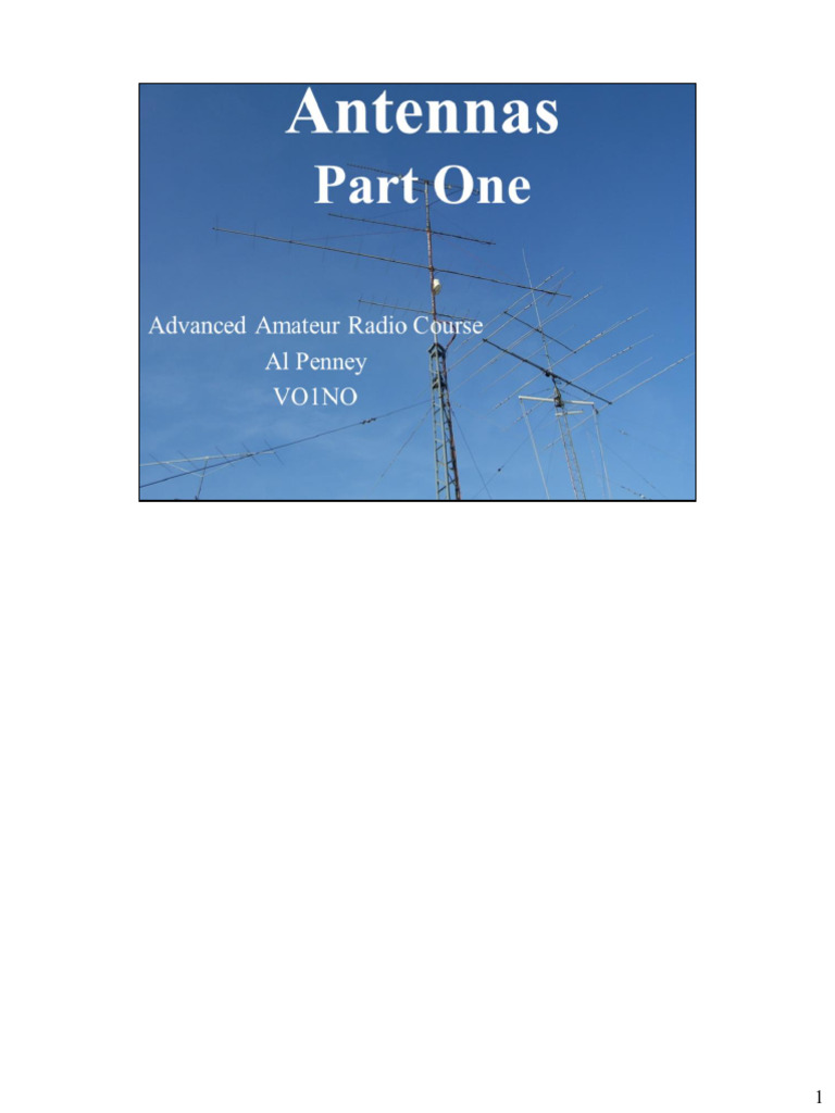 Advanced Course Chapter 15 Part 01 Antennas PDF Antenna (Radio